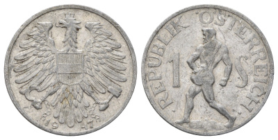 Австрия 1 шиллинг 1947 KM 2871 алюминий 4637-311